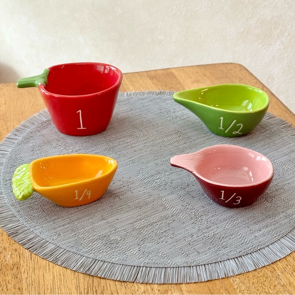 Rae Dunn Colorful Vegetable Shaped Ceramic Measuring Spoon Set Brand NEW!! - Picture 2 of 5